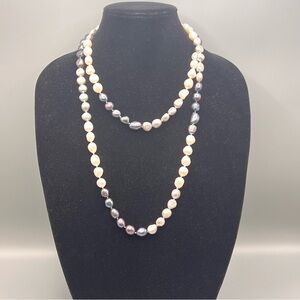 Opera Length Multicolor Cultured Pearl Necklace Long Infinity perfect for gift